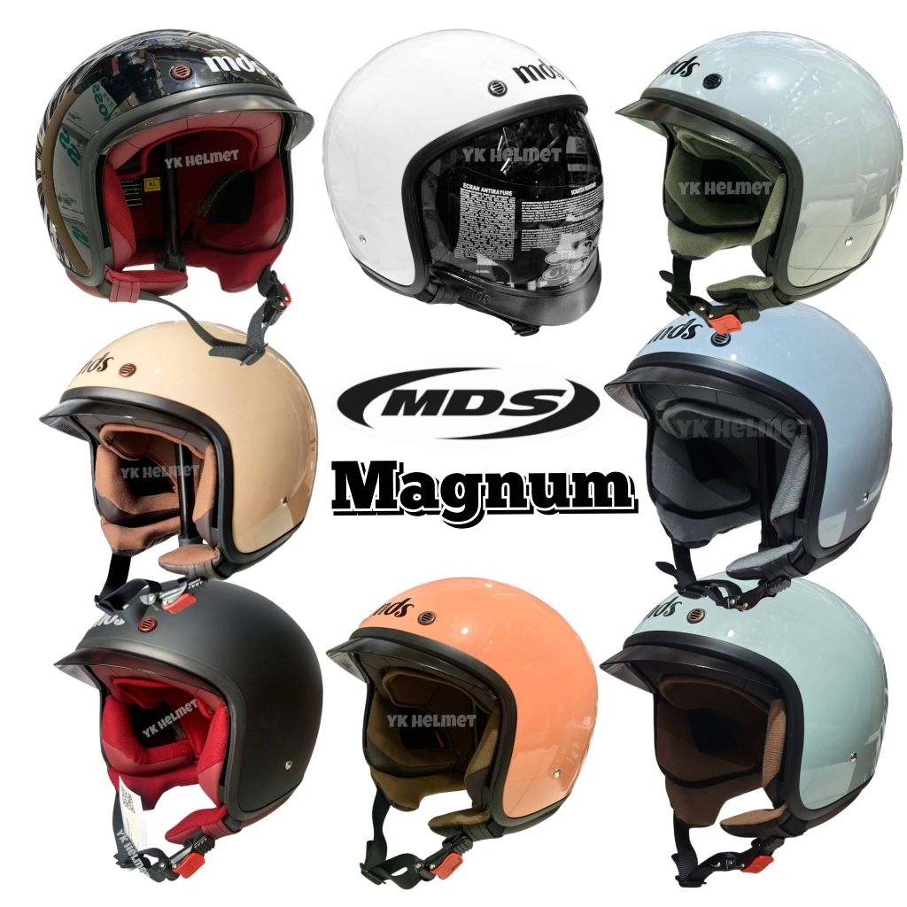 Helm MDS MAGNUM Original solid helm half face bogo - MDS BOGO / MDS RETRO SNI