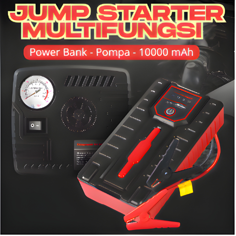 MEGA JXIANG POWER Jumper Aki Starter Powerbank 10000 mAh 12V + Pompa Ban with Port USB