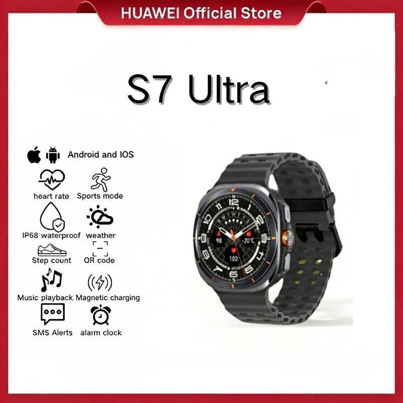 HUAWEI Smartwatch Galaxy S7 Ultra Watch Ultra Smartwatch Pria Wanita 47mm untuk Aktivitas Luar Ruang