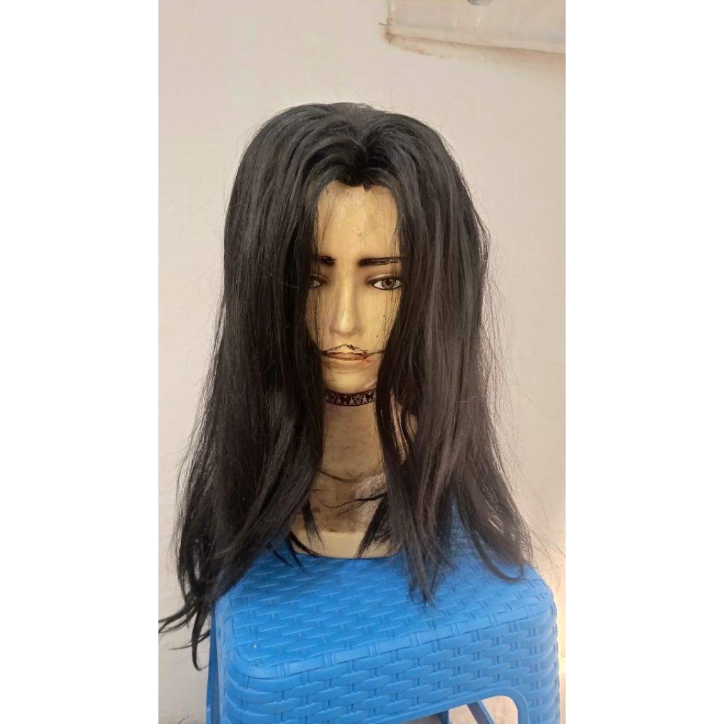 wig hitam belah tengah TSN TAOBAO 70cm