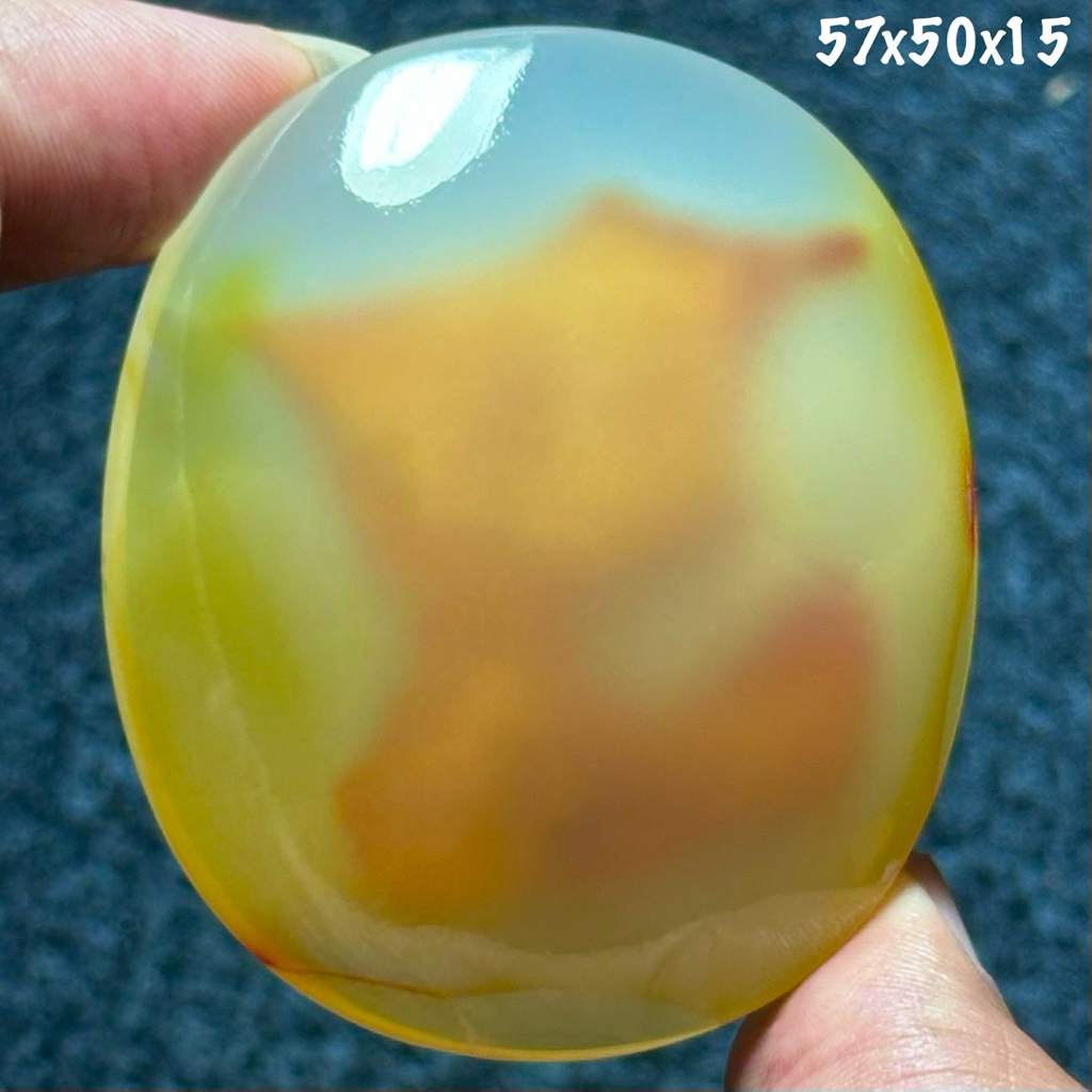 Losetone Batu Akik Natural Baturaja Batu Didalam Batu 3D Yakut Jumbo Jenong Kristal (asli alam)