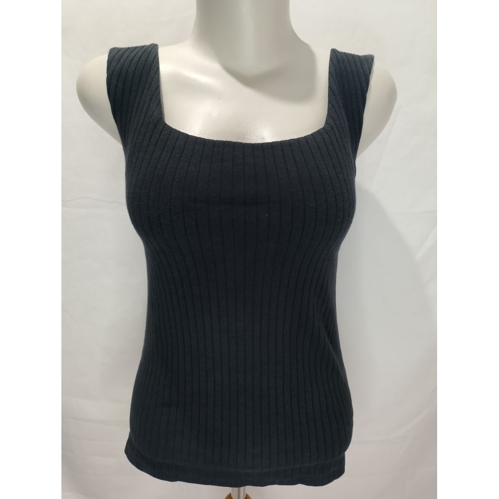 Tanktop Bra Square Neck Uni Hitam Size XS