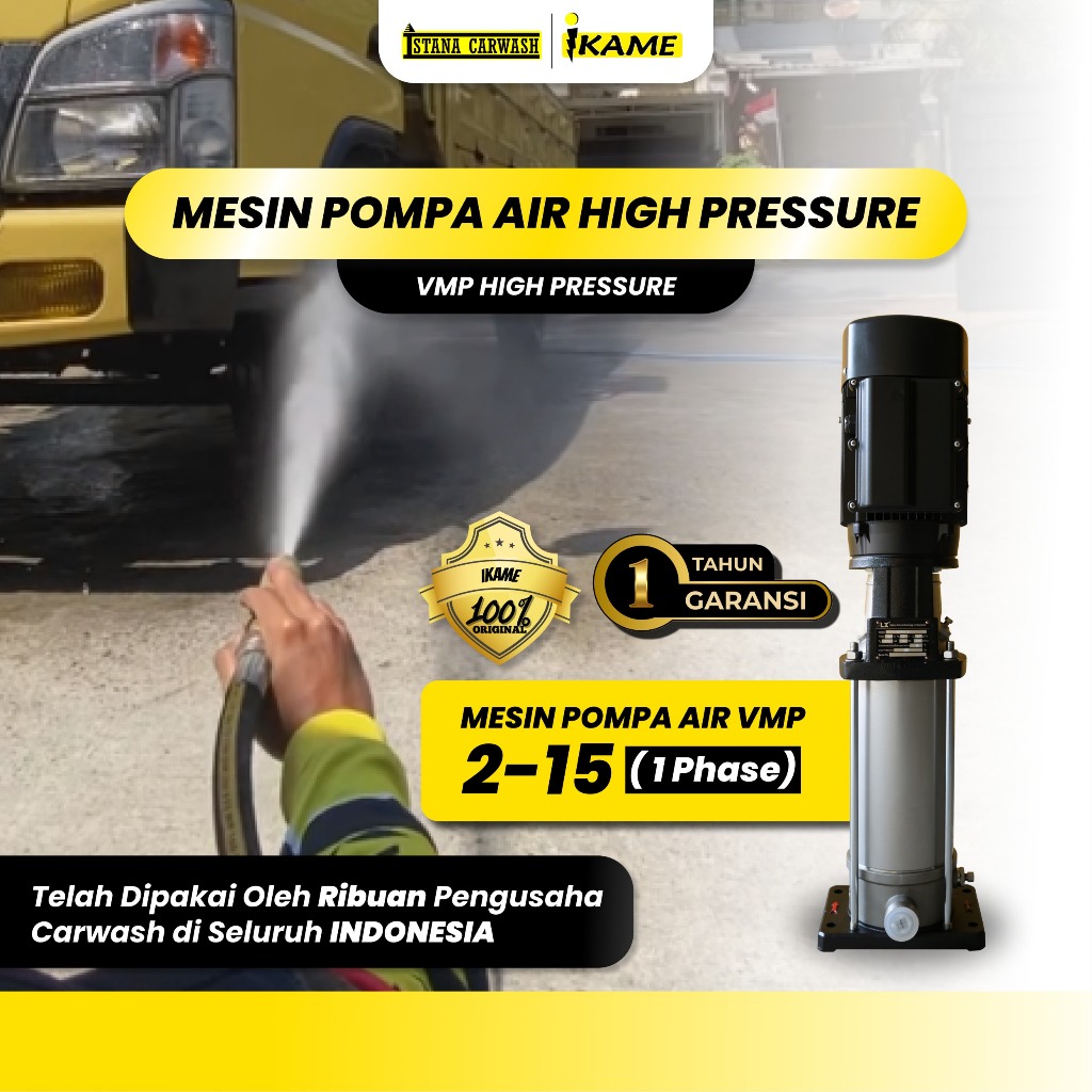Pompa Air Tekanan Tinggi (High Pressure) IKAME VMP 2-150 Vertical Multistage 1 Phase Steam Air |Cuci
