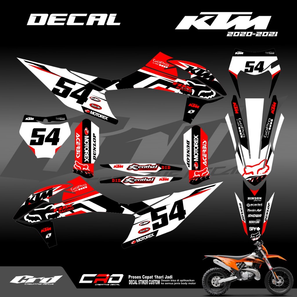 Decal Stiker Motor KTM 250-450 Tahun 2020-2022 Decal KTM 250 exc Jual Decal Ktm 2020 Up