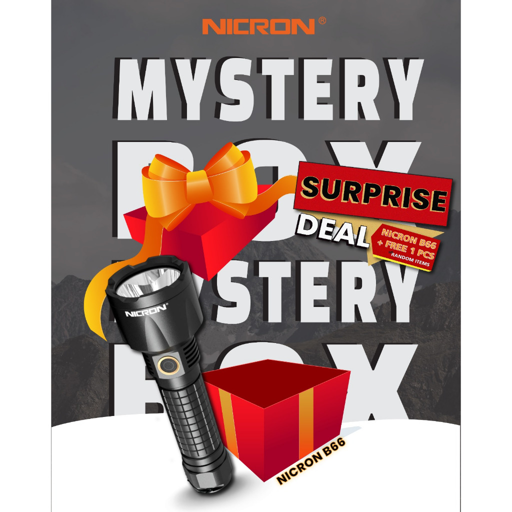 [12.12 FREE MYSTERY BOX] Nicron B66 Flashlight Tactical 4300 Lumen | Super Bright Beam Distance 4000