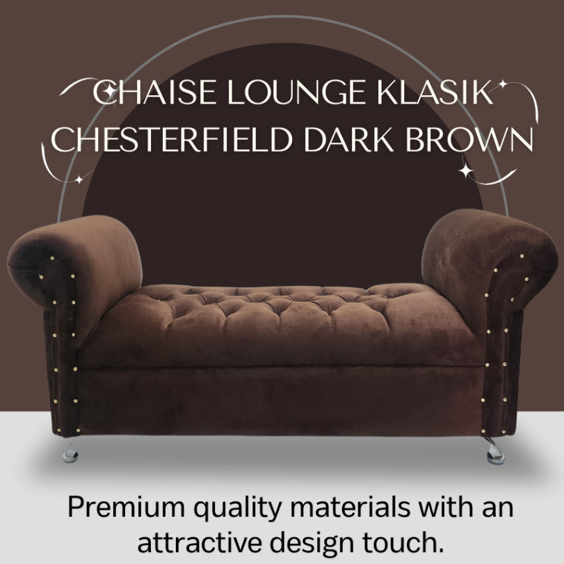 Bench Sofa Klasik dengan Kaki Chrome & Detail Kancing Bench Minimalis / Bench Tangan