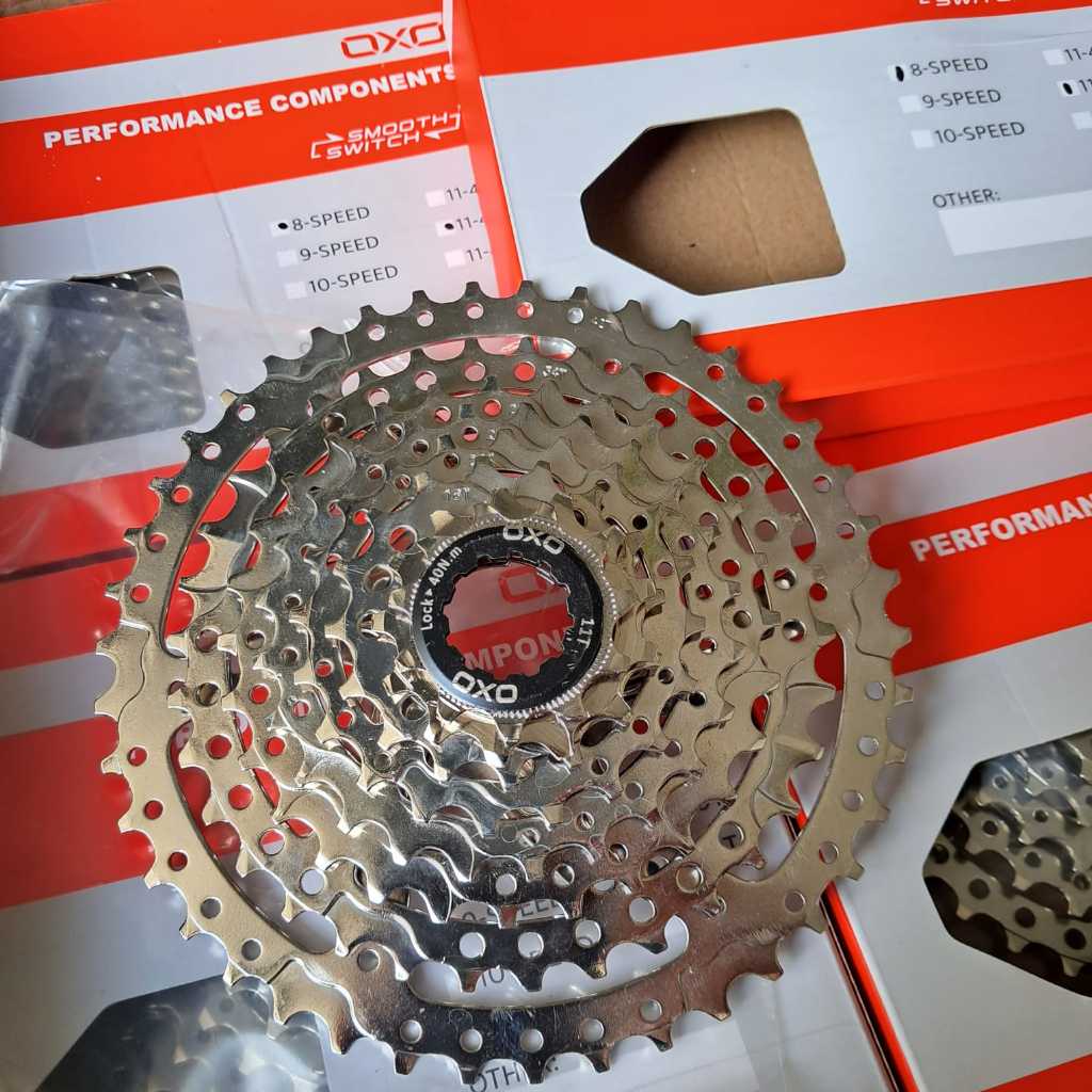 SPROCKET OXO 8 SPEED 11-42T / SPROCKET SK8 42 8 SP 11 42 OXO TITAN BLACK LOCK BLACK