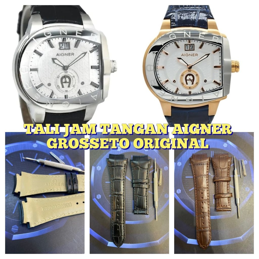 Tali jam tangan kulit Aigner Grosseto All series Original