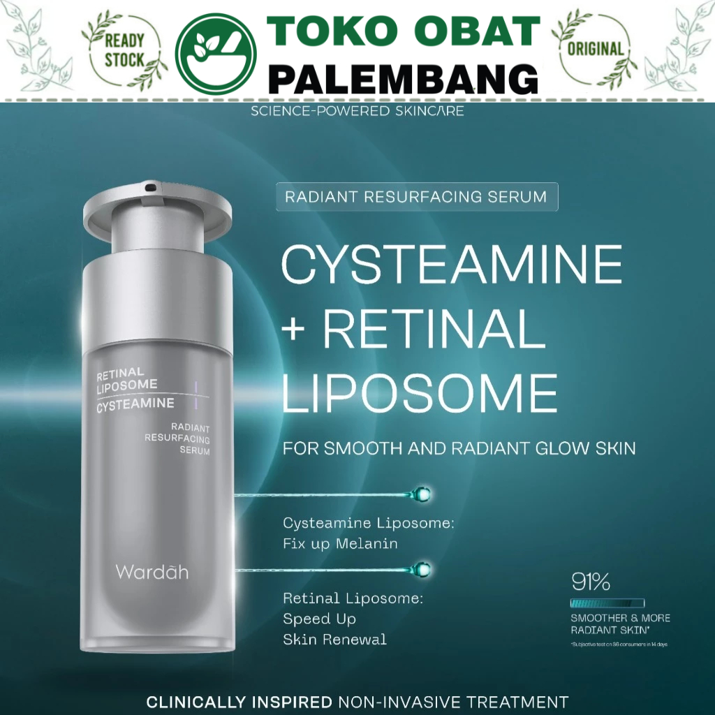WARDAH RADIANT RESURFACING RETINAL LIPOSOME CYSTEAMINE SERUM 30ML SERUM MENCERAHKAN WAJAH BRIGHTENIN