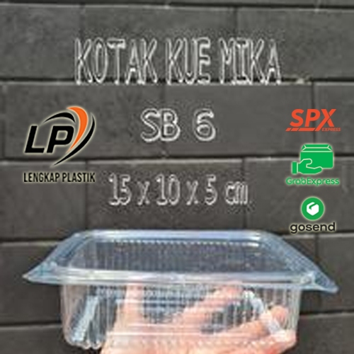 (Per 50Pcs) Kotak Makanan Mika SB6 MM6 / Kotak Kue Mika / Kotak Mika / Box Mika / Kotak SB 6 MM 6