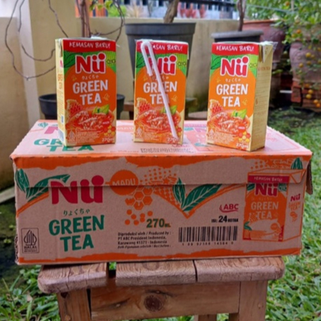 Nu Green Tea kemasan kotak rasa Madu 270ml jual 1 dus isi 24 kotak / Nu green Tea kemasan baru