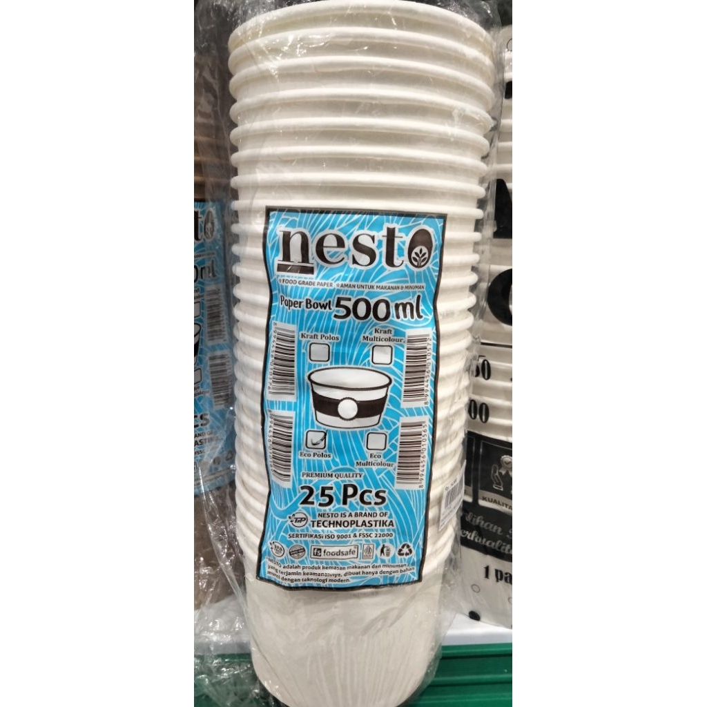 PAPER BOWL NESTO 500ML 25PCS