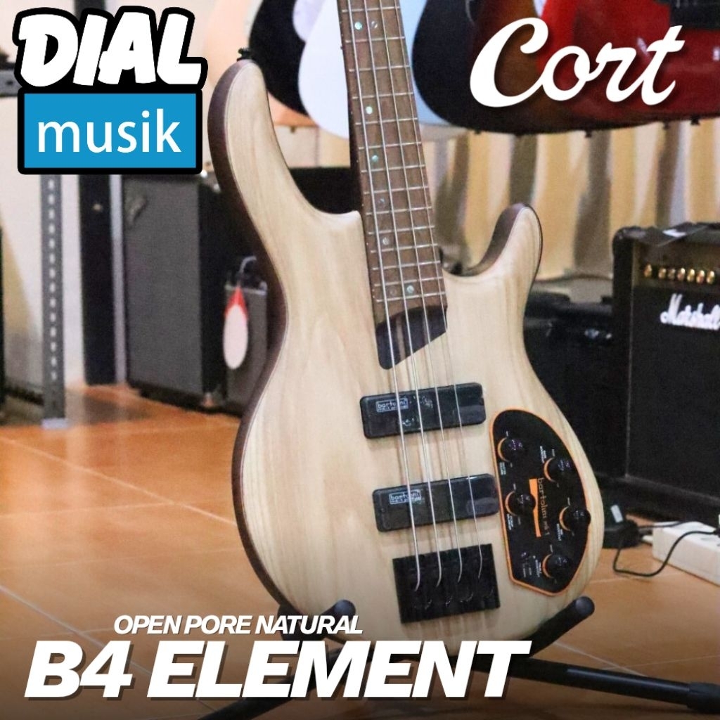 Cort B4 Element Open Pore Natural - Bass 4 String Cort / Bass Electric 4 Senar / OPN