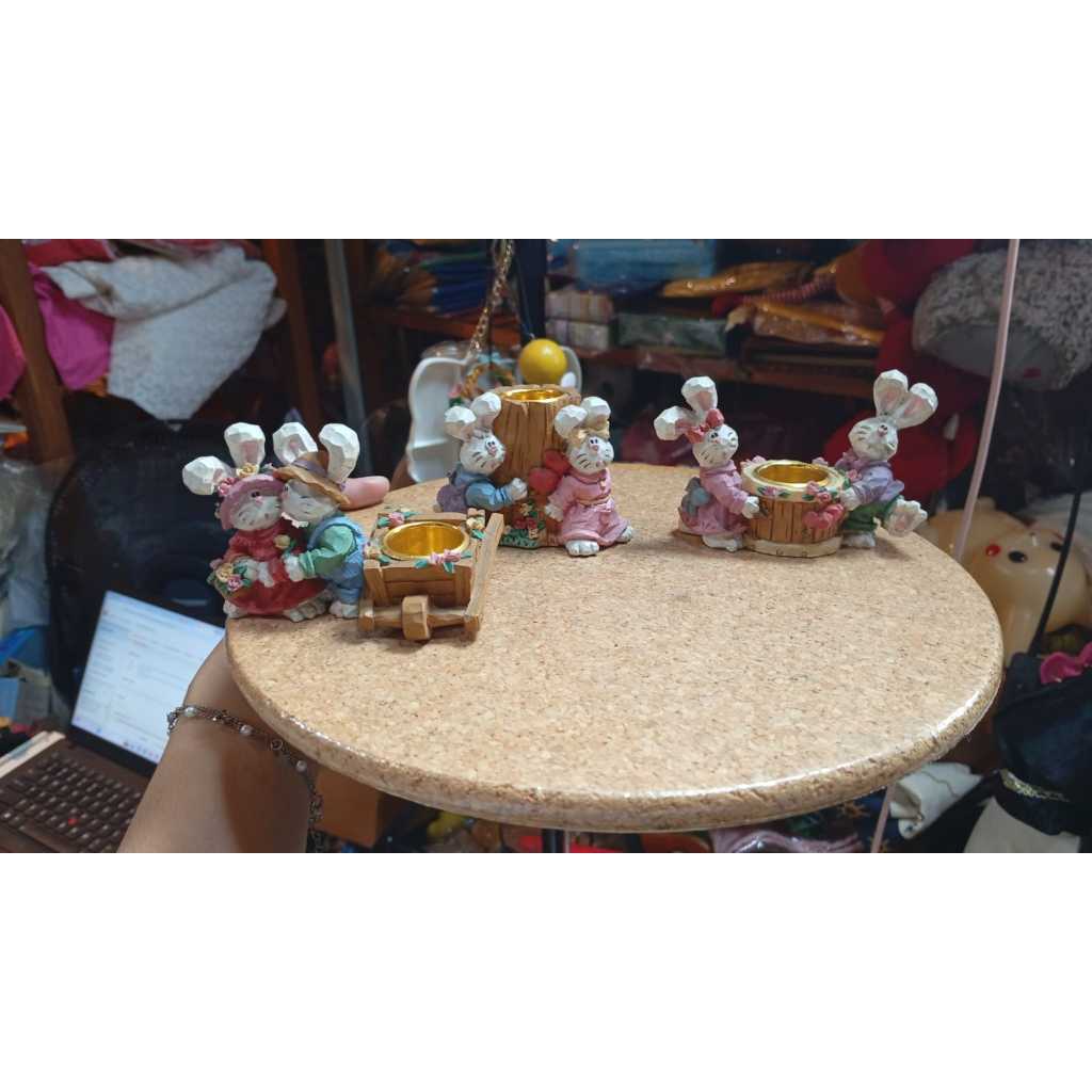 tempat lilin resin motif kelinci karakter 860201