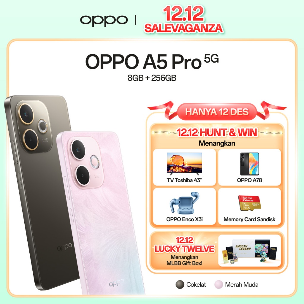 OPPO A5 Pro 5G [IP69 Water Resistant, Large Battery 5800mAh, Military-Grade Shock Resistance]