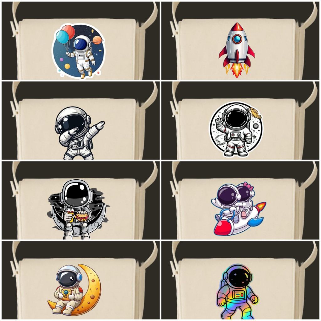 Tas selempang gambar astronot/Tas selempang jeans premium/Sling bag jeans/Tas bahu unisex/Tas casual