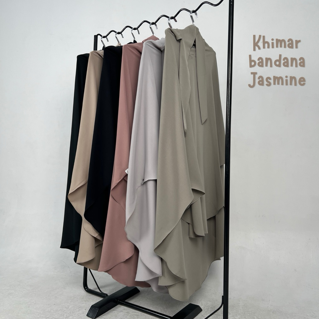 KHIMAR BANDANA ANTI UV • ADA PENUTUP DAGU • FREE CADAR TALI