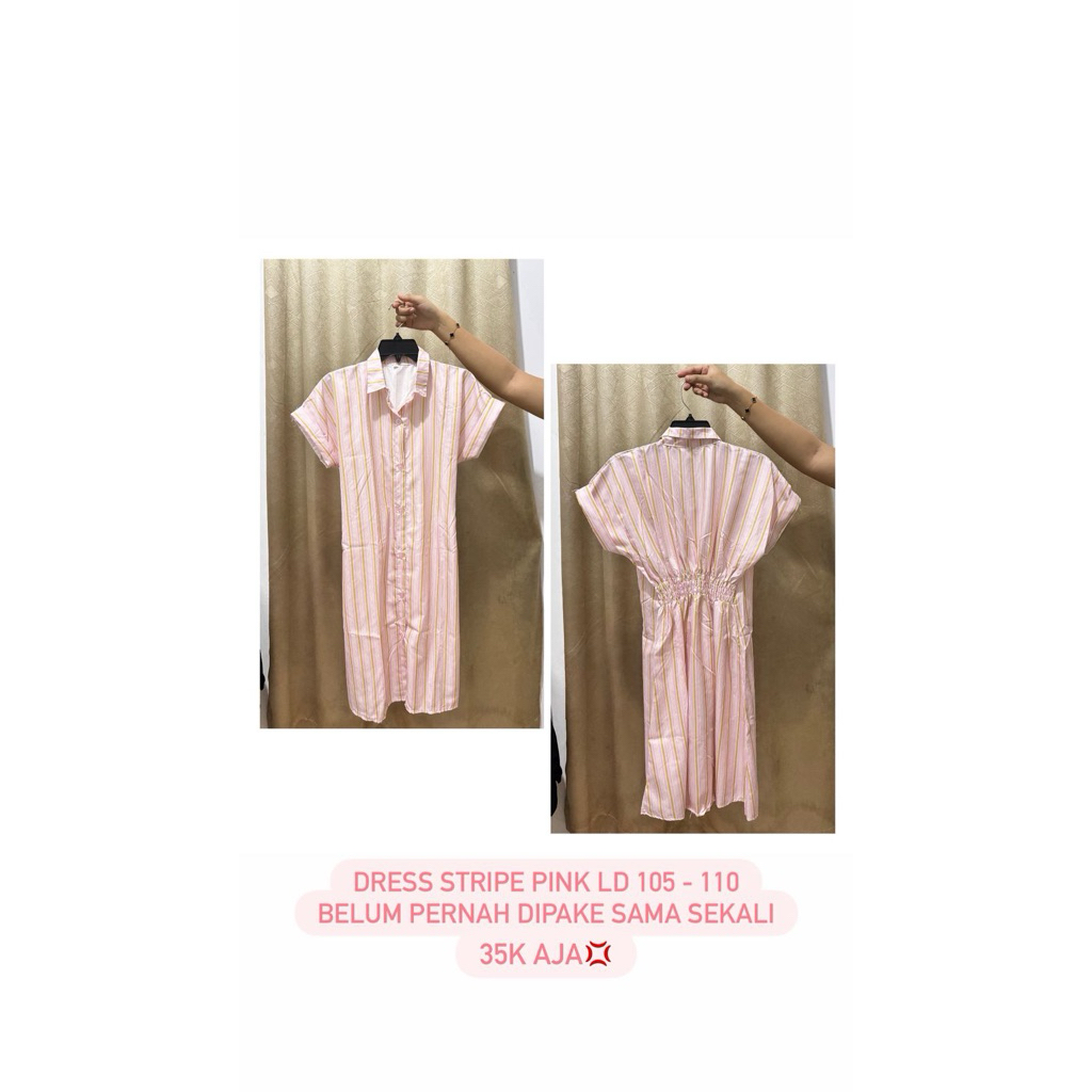 NEW DRESS PINK & KEMEJA JJ