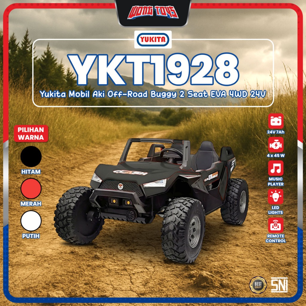 YKT1928 Yukita Mobil Aki Off-Road Buggy 2 Seat EVA 4WD 24V - Mainan Mobilan Aki Anak Bisa Untuk Dewa