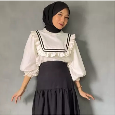 Boni Top Blouse Katun Twist Motif Pita