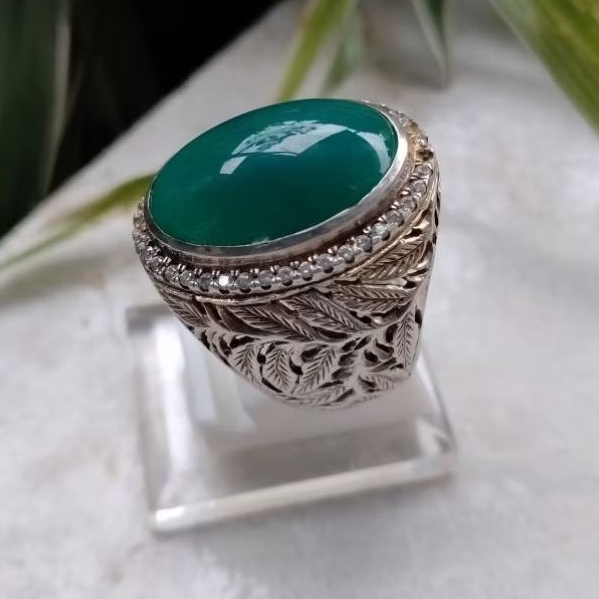 Batu bacan Gulau ring perak