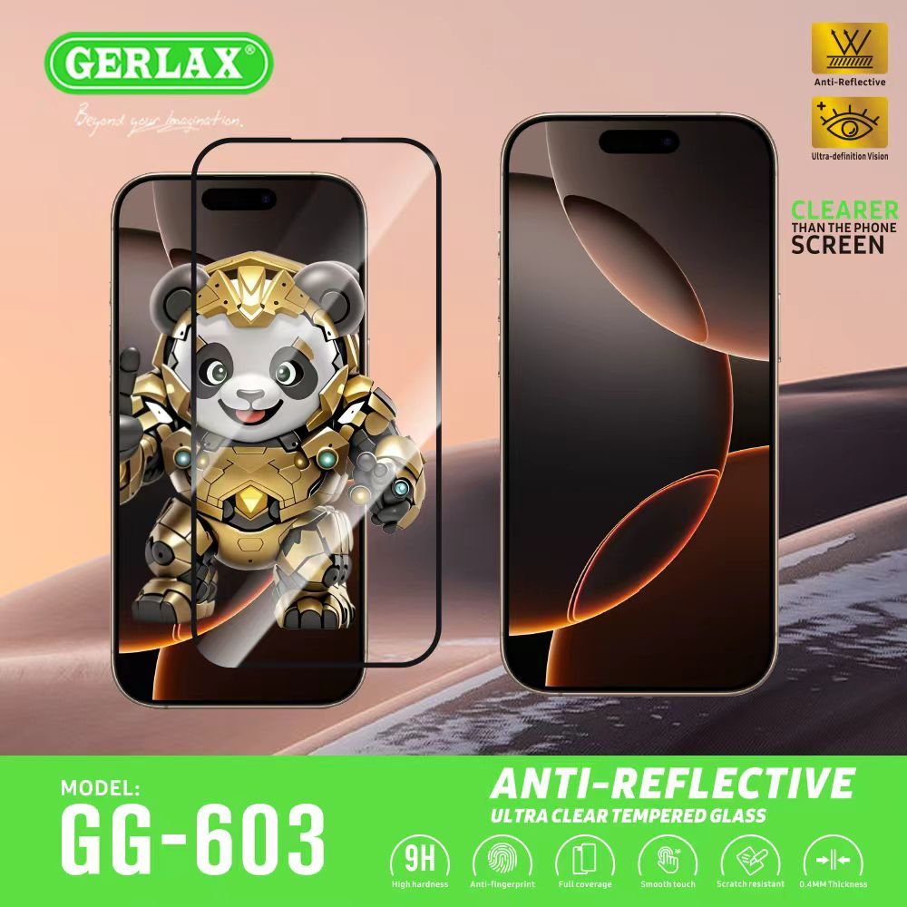 TEMPERED GLASS GERLAX CLEAR ANTI REFLECTIVE ULTRA CLEAR GG-603