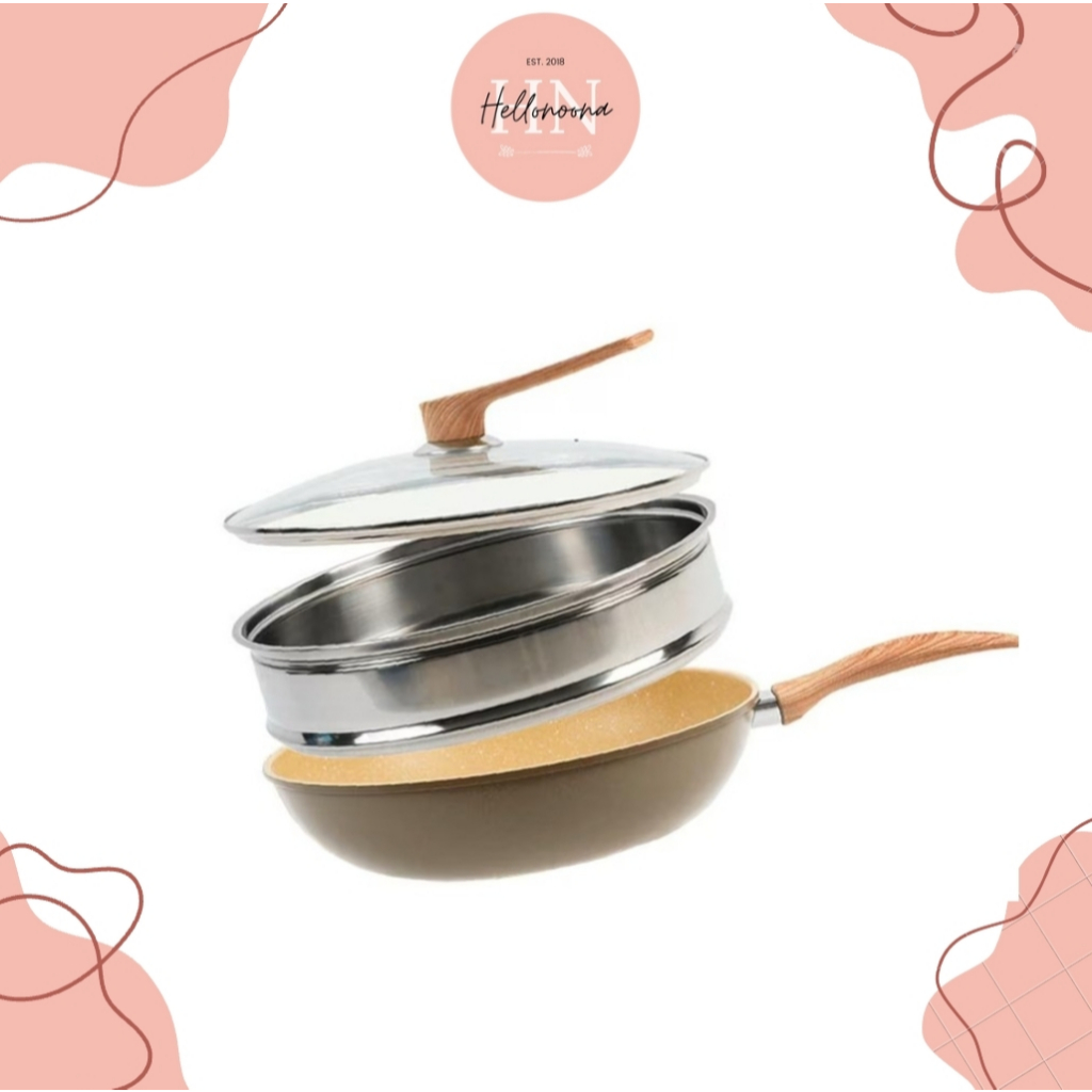 PERO - Wok Pan 30cm With Lid & Steamer