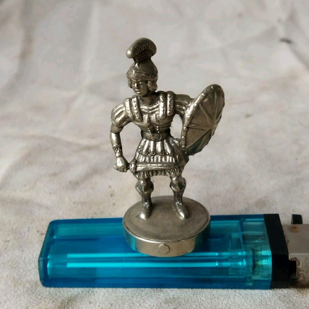 Pajangan Vintage NOS Miniatur Patung Romawi Timah Padat