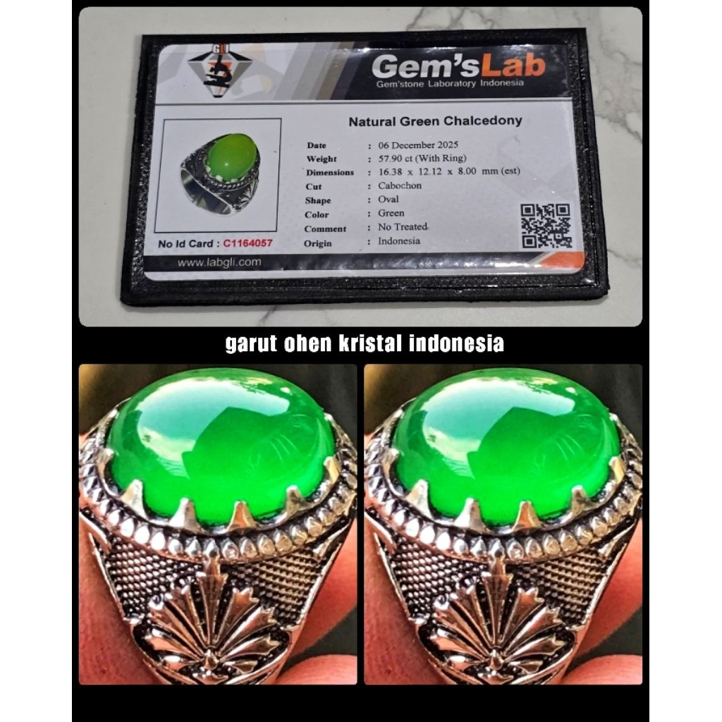 batu akik ijo garut kristal bergiwang asli kota garut