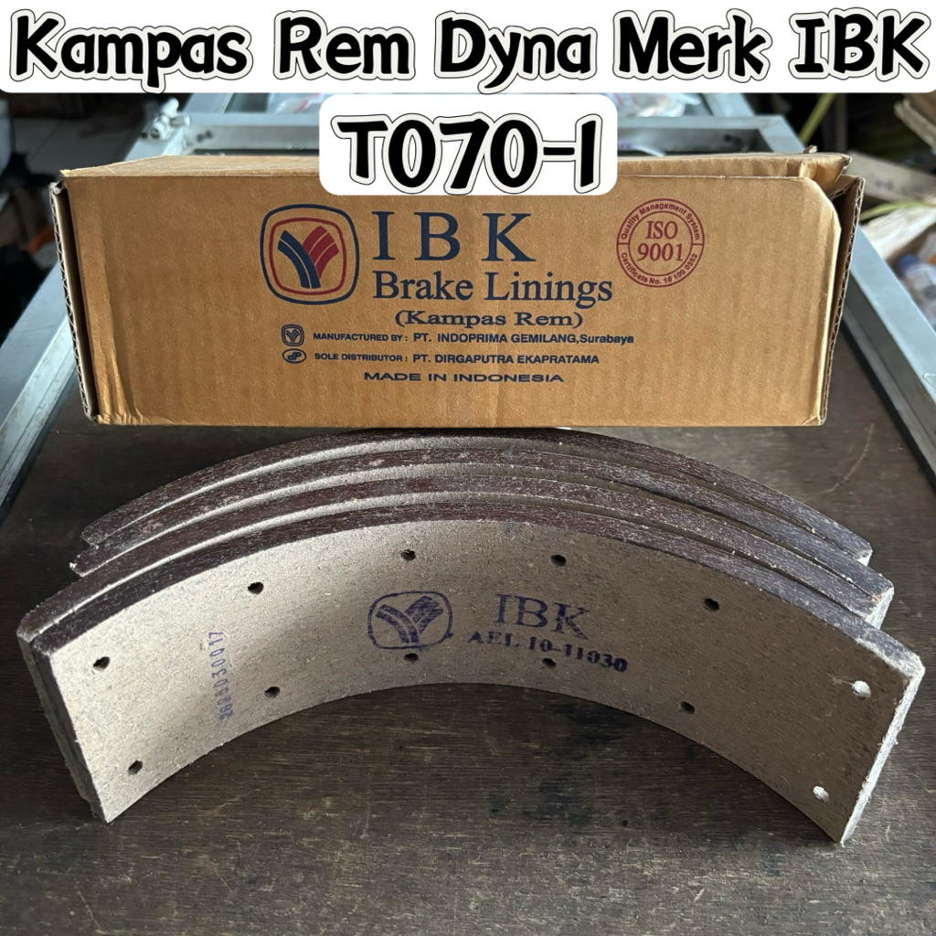 Kampas Rem Dyna Ps125 IBK T070-1 AEL 10-11030 Kampas Rem IBK Hino Dutro 130 Kampas Rem Ibk Dyna Kamp