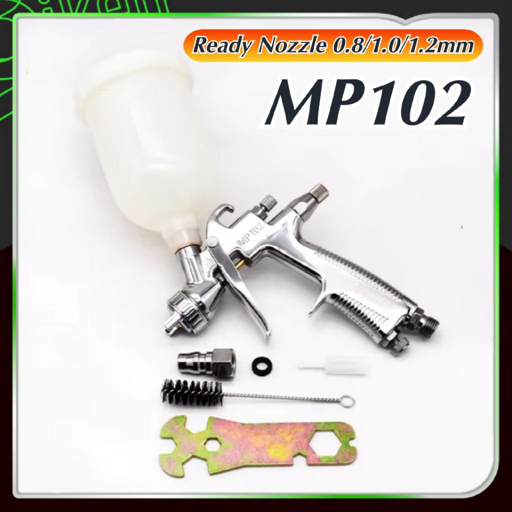 Spray Gun Auarita MP102 Mini LVMP ORIGINAL Berkualitas Nozzle 0,8 1,0 1,2mm Cup 250ml