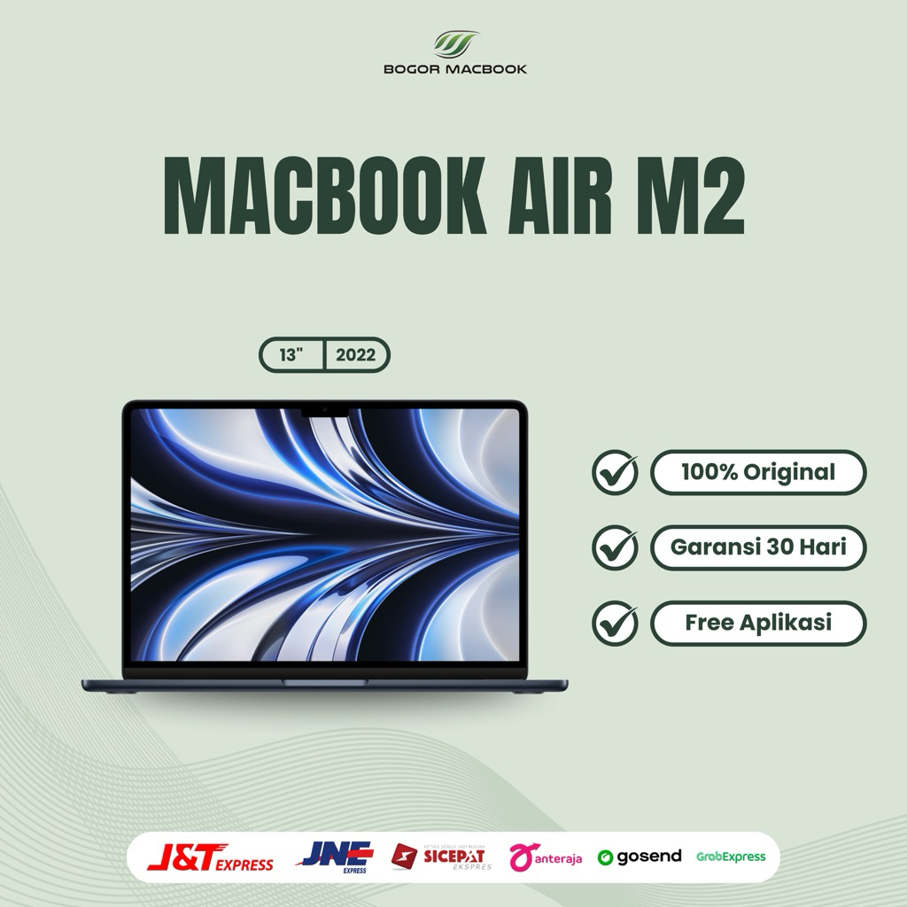 Macbook Air 2022 M2 Chip (13 Inch) || Ram 8/256gb/ 512gb Second Original