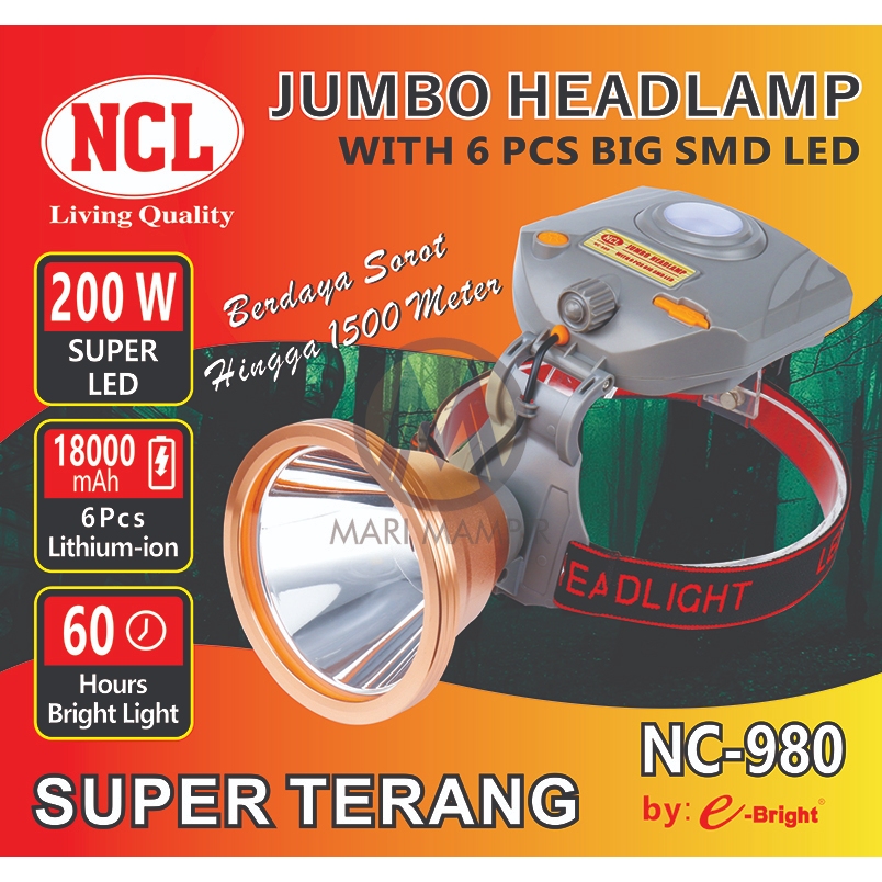 SENTER KEPALA SUPER TERANG NCL NC-980 200W