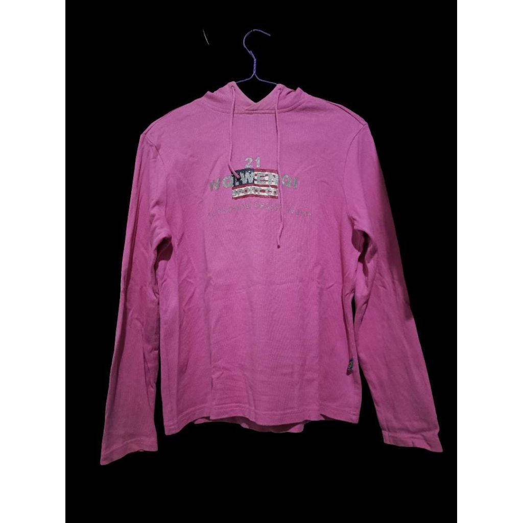 [PRELOVED] Sweater kupluk pink crop olahraga