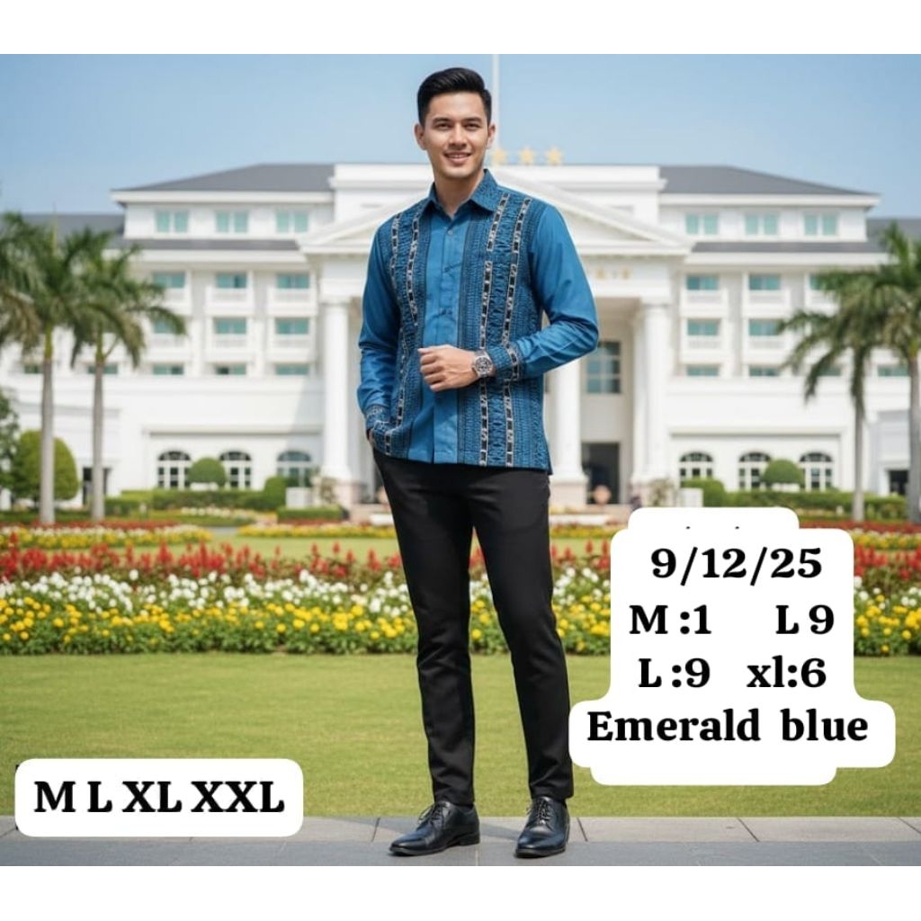 Miss Nauli | Kemeja Batik Batak Pria Lengan Panjang | Kemeja Motif Ulos Sadum