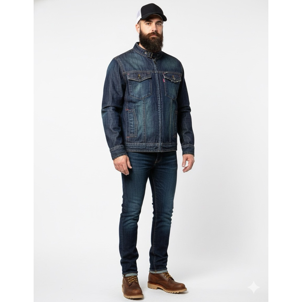 edwin biker denim jacket