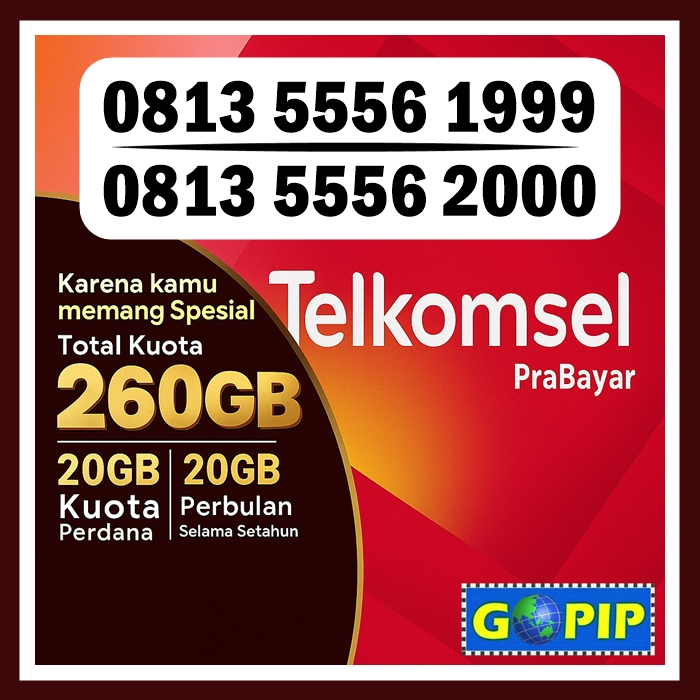 Nomor Cantik 1999 & 2000 Spesial Telkomsel Simpati + Bonus 260GB Setahun