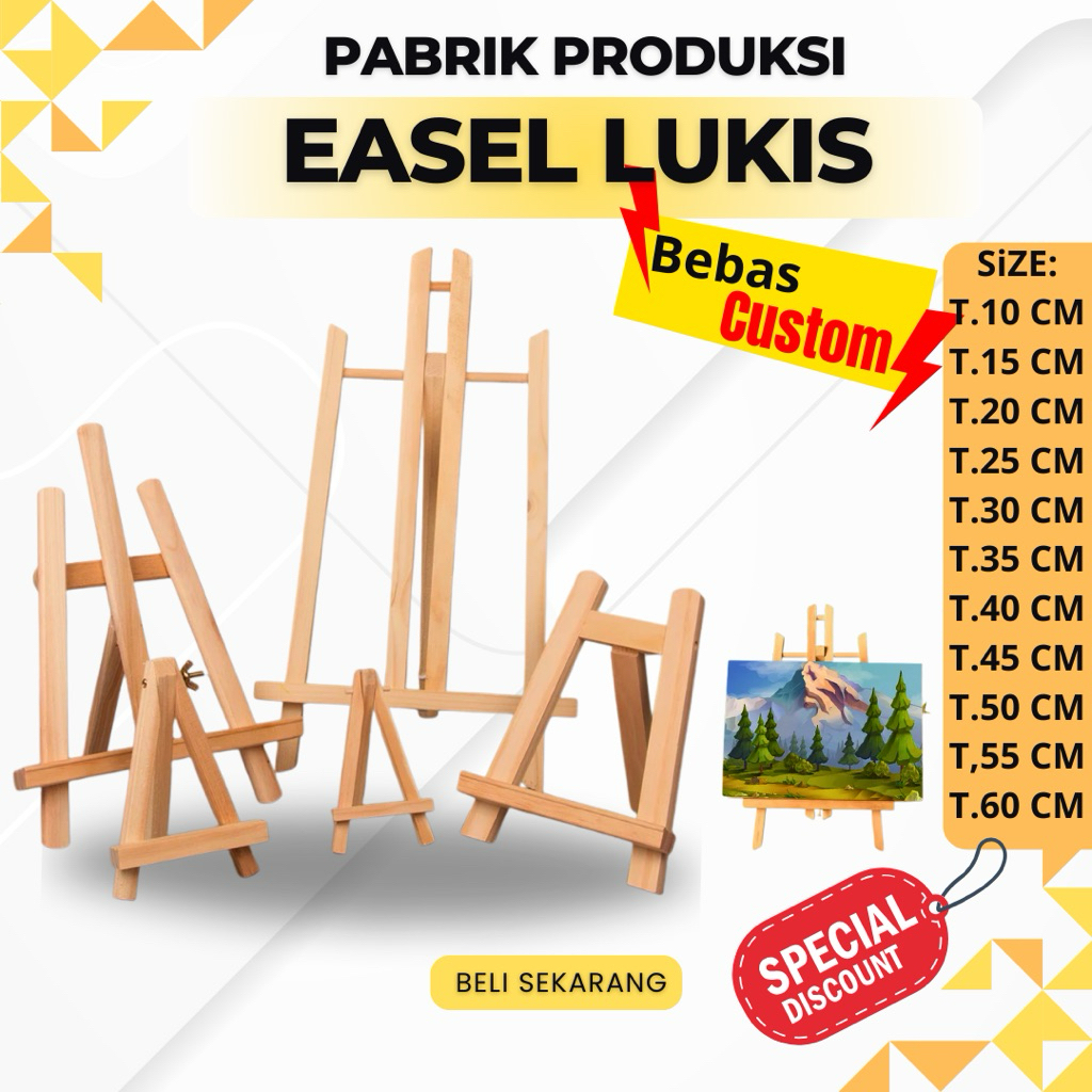 Easel Stand Lukis Kayu Stand Easel Lukis stand tripod kayu penyangga Lukisan