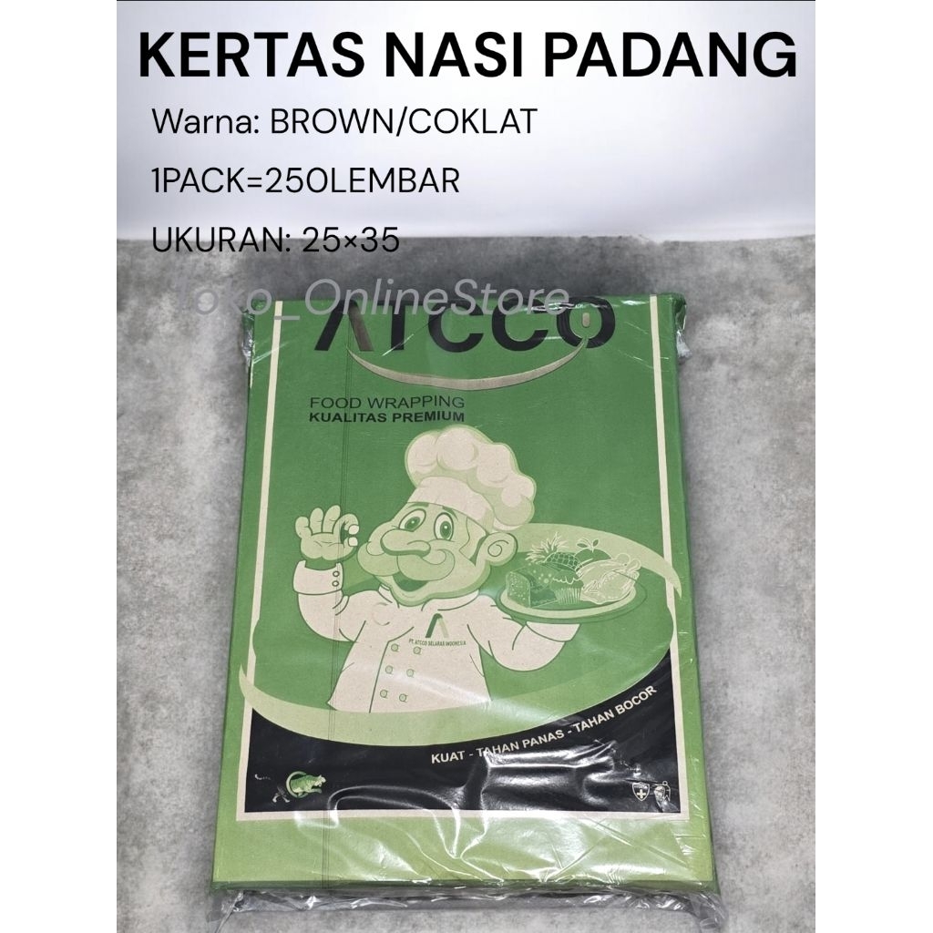 ATCCO KERTAS NASI HIJAU PREMIUM 25X35 @250LEMBAR