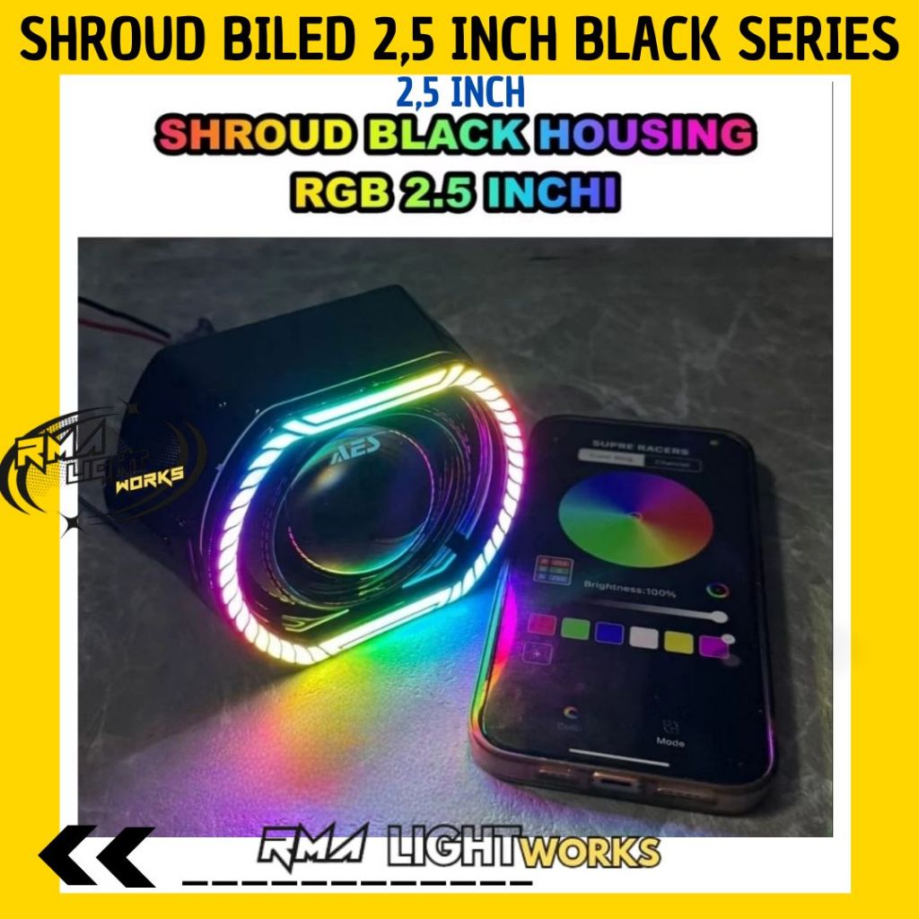 SHROUD BILED 2,5 INCH BLACK SERIES VORTEX EDITION | COVER PROJIE BILED 2,5 INCH MOTOR MOBIL ABS PREM
