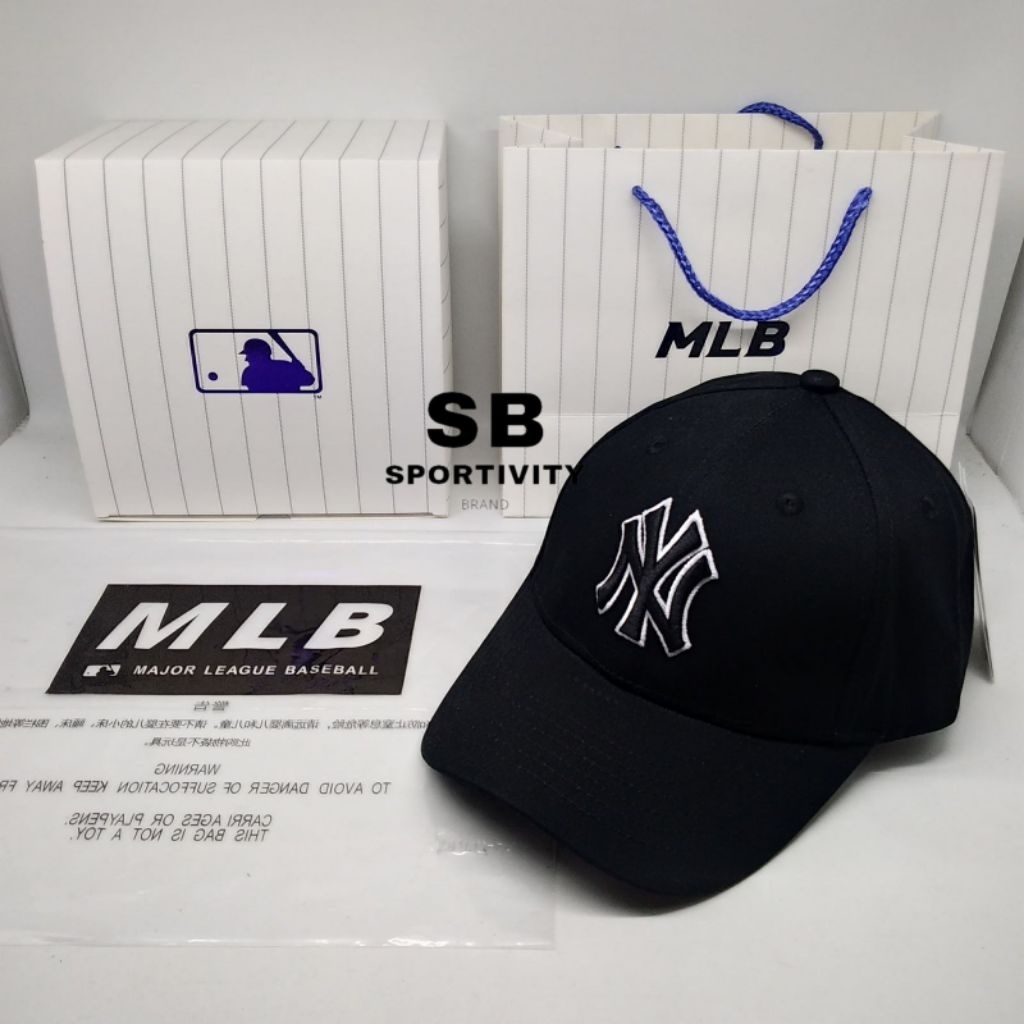 Topi Baseball Cap MLB NY Black LWhite C-090