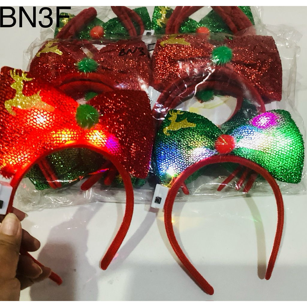 LUSINAN BN3(A(AA)BCDEFGHI)Bando Natal rusa LED,bando Merry Christmas rusa isi 12pcs