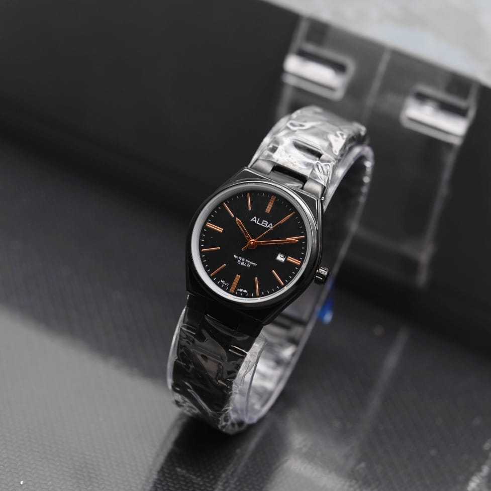Jam Tangan Wanita Alba Anti Air Tali Rantai Tanggal On Free Box & Baterai ( BISA COD )