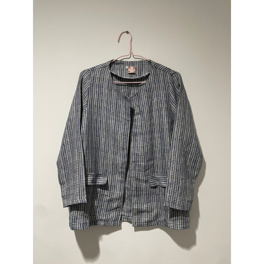 Jas Blazer Formal Casual Katun Rami Motif Premium Mewah Jumbo Big Size Wanita Preloved