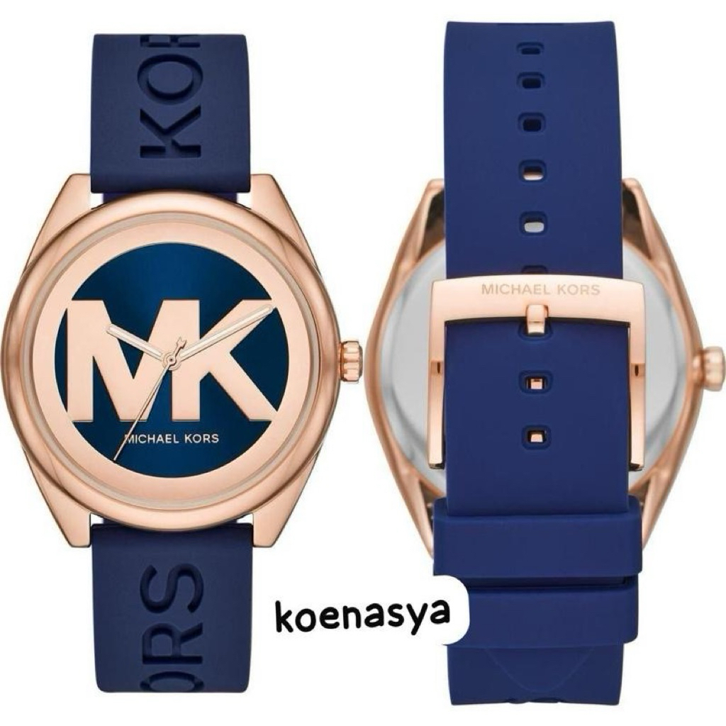 baru jam tangan original MK watchMK7140 janelle navy siliconerubber new (4.2cm)
