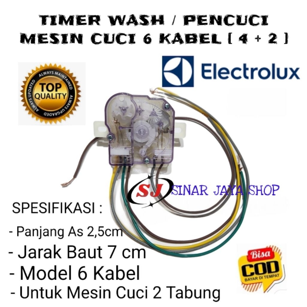 TIMER WASH 6 KABEL MESIN CUCI ELECTROLUX 2 TABUNG - TIMER MESIN CUCI ELECTROLUX 6 KABEL