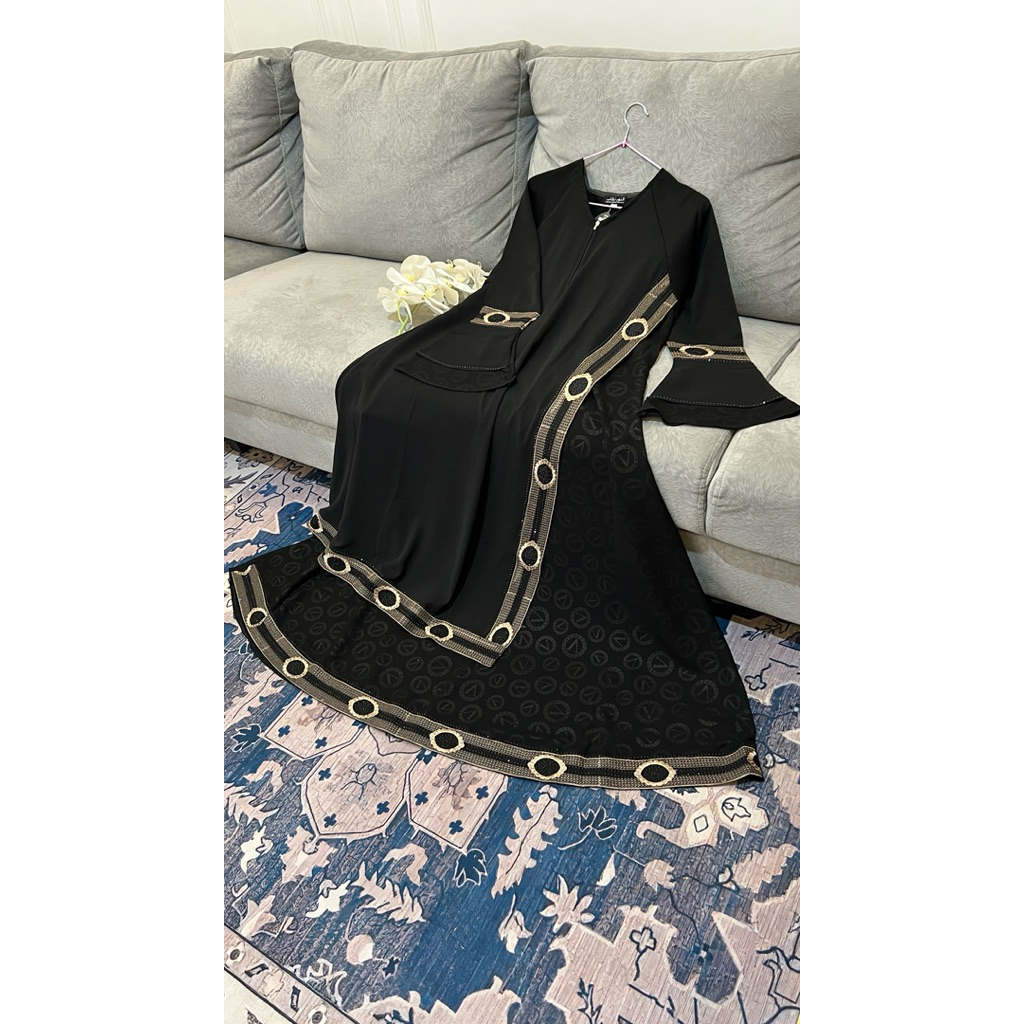 ABAYA EMBOS RENDA SAUDI 012 gamis umroh abaya turkey baju lebaran gamis dubai mewah abaya fursan kha