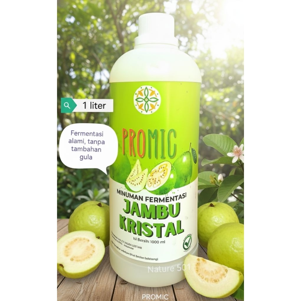 PROMIC / MINUMAN PROBIOTIK JAMBU KRISTAL, TANPA GULA, 1 LITER