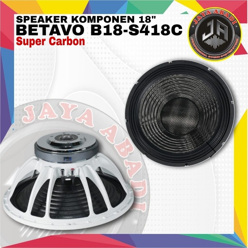 SPEAKER KOMPONEN 18 INCH BETAVO B18-418C  CARBON ORIGINAL