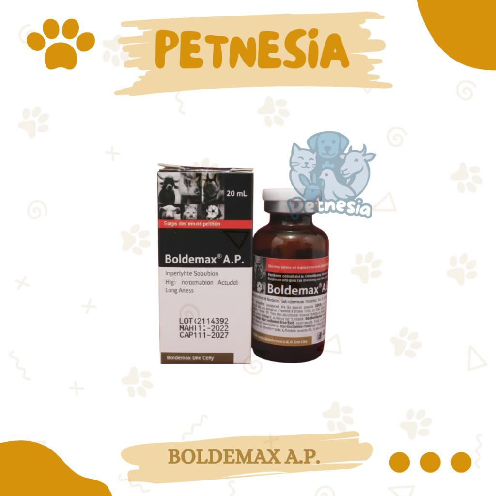 BOLDEMAX AP 20 ML -  Obat Penggemuk Sapi Kambing Kuda Anjing Kucing Kelinci Hewan Babi Ayam